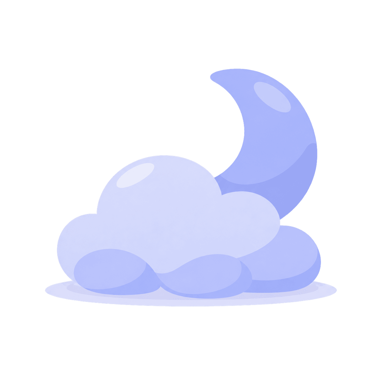 A sleepy watercolor cloud resting above small stars